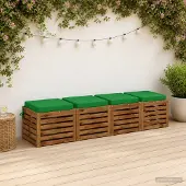 vidaXL Zitkussens SOEST 4 st 100% Polyester Groen 50 x 50 x 7 cm
