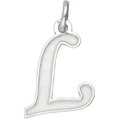 MOOYE ® - Collectie Zilveren letter L sierlijk mat-glans kettinghanger