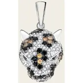 MOOYE ® - Collectie Zilveren Jaguar kop hanger met zirkonia's