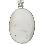 MOOYE ® - Collectie Zilveren Dendriet Opaal edelsteen ovaal XL hanger