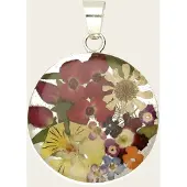 MOOYE ® - Collectie Zilveren Flowermix rond middel ketting hanger