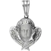 MOOYE ® - Collectie Zilveren Kinderhoofd vleugels geklemd Art Nouveau Jugendstil hanger