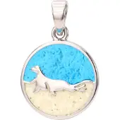 MOOYE ® - Collectie Zilveren hanger Zeehond aan zee met echt zand