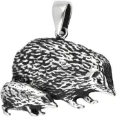 MOOYE ® - Collectie Zilveren Egel moeder met kind ketting hanger