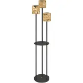 Outsunny zonnepaneellamp, staand, rietachtig design, met lichtsensor, 3 lichtstanden, IP44