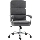 HOMCOM bureaustoel, ergonomische bureaustoel met armleuningen, chenille-look