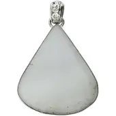 MOOYE ® - Collectie Zilveren blauwe Chalcedoon edelsteen druppel XL hanger