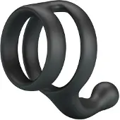 Crazy Bull - YANCY DOUBLE COCK AND BALL RING BLACK