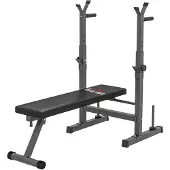 HOMCOM -Hantelbank-Stahl, Kunstleder-140L x 73B x 98-122H cm-Schwarz+Grau
