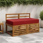 vidaXL Zitkussen SOEST 100% Polyester Wijnrood 120 x 80 x 15 cm