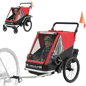 AIYAPLAY 2-in-1 fietsaanhanger & kinderwagen: Fietsaanhanger voor 2 kinderen