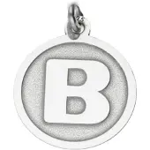 MOOYE ® - Collectie Zilveren Letter B rond mat en glans kettinghanger