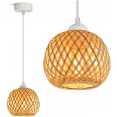 Luxolar Bamboe Hanglamp Boho Wit E27 LED - Natuurlijk & Stijlvol