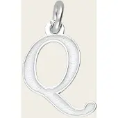 MOOYE ® - Collectie Zilveren letter Q sierlijk mat-glans kettinghanger