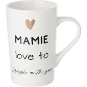 J-Line mok Mamie - porselein - wit/zwart
