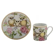 Marco polo Set van 2 Mokken met Uil Motief - Perfect Cadeau