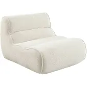 Sweeek Loungestoel, 1 zits fauteuil van chenille stof Crème