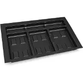 Emuca basis voor Recycle keukenladebakjes, 3 vakken, module 900mm, Plastic, Zwart