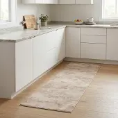 vidaXL Keuken Tapijt Beige beton 300 x 60 cm 100% Polyamide Wasbaar