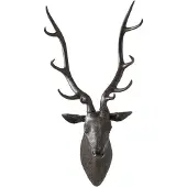 J-Line Hangende hertenkop - polyresin - zwart