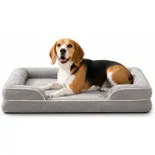 Belviona memory foam hondenbed, orthopedisch, gewrichtsvriendelijk en waterafstotend, met afneembare hoes, 97x71x17 cm