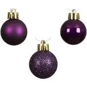 Kaemingk kerstballen vijgkleur onbreekbaar 3 cm - set van 14