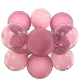Kaemingk Kerstballen Oudroze Transparant-Mat Ø 6 cm - Set van 6