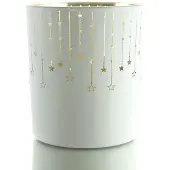 Gasper waxinelichthouder Falling Stars sterrenregen wit 8 cm glas