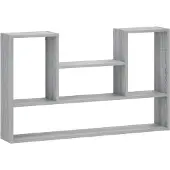 vidaXL Wandplank Grijs Sonoma 100 x 17 x 60 cm Bewerkt hout