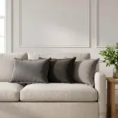 vidaXL Kussen met kussen HOUTEN 2 st Antraciet Polyester
