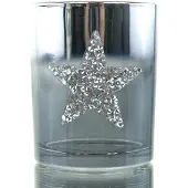 RIFFELMACHER & WEINBERGER Riffelmacher theelichtglas kristalster blauw-zilver Ø 7 cm