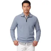 Casa Moda Regular Fit Half-Zip Sweater blauw, Effen