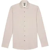 Profuomo casual overhemd knitted shirt beige
