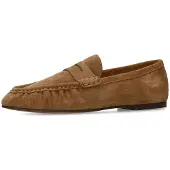 Manfield - Dames - Cognac suède loafers - Maat 40