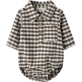 Lil´ Atelier Rompertje/body bruin / wit
