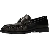 Manfield - Dames - Zwarte leren loafers - Maat 39