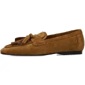 Manfield - Dames - Cognac suède loafers - Maat 40