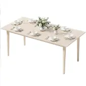 HOMCOM Eettafel, rechthoekige keukentafel voor 8 personen met massief houten poten