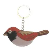 Meander Sleutelhanger Vogel bruin/wit, vilt 9cm
