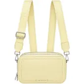 Ted Baker Linzie Webbing Leren Kleine Crossbody Cameratas In Lichtgeel