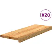 vidaXL Traptreden 20 st 70x25x2 cm massief eikenhout lichtbruin