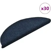 vidaXL Trapmatten zelfklevend 30 stuks 56x17x3 cm marineblauw halfrond