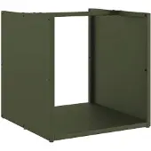 vidaXL Brandhoutrek 40x40x40 cm koudgewalst staal olijfgroen