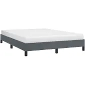 vidaXL Bedframe zonder matras donkergrijs 137x190 cm volledig fluweel