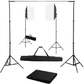 vidaXL Fotostudioset met softboxlampen en achtergrond