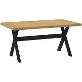 vidaXL Eettafel NOAIN, X-poten, 160x90x75 cm, massief grenenhout