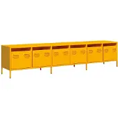 vidaXL Tv-meubel 202x39x43,5 cm koudgewalst staal mosterdgeel