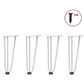 vidaXL Haarnadelpoten voor Salontafel 4 st 30 cm massief staal wit