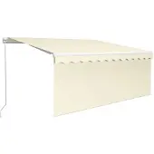 vidaXL Luifel handmatig uittrekbaar met rolgordijn LED 3x2,5 m crème