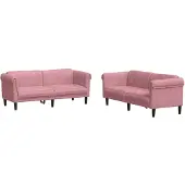 vidaXL 2-delige Loungeset fluweel roze
